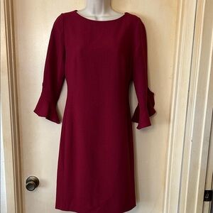 Karl Lagerfeld Paris  Burgundy 3/4 Sleeve Dress size 2